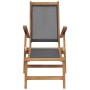 Black solid teak wood terrace chair with footrest by vidaXL, Loungers - Ref: Foro24-47410, Price: 124,87 €, Discount: %