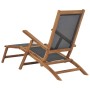 Black solid teak wood terrace chair with footrest by vidaXL, Loungers - Ref: Foro24-47410, Price: 124,87 €, Discount: %
