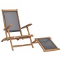 Black solid teak wood terrace chair with footrest by vidaXL, Loungers - Ref: Foro24-47410, Price: 124,87 €, Discount: %