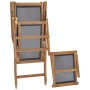 Black solid teak wood terrace chair with footrest by vidaXL, Loungers - Ref: Foro24-47410, Price: 124,87 €, Discount: %