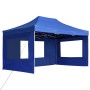 Carpa plegable profesional con paredes aluminio azul 4,5x3 m