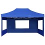 Carpa plegable profesional con paredes aluminio azul 4,5x3 m