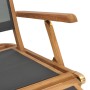 Black solid teak wood terrace chair with footrest by vidaXL, Loungers - Ref: Foro24-47410, Price: 124,87 €, Discount: %