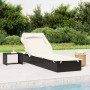 Folding sun lounger with black synthetic rattan canopy 213x63x97cm by , Loungers - Ref: Foro24-319638, Price: 161,55 €, Disco...