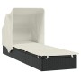 Folding sun lounger with black synthetic rattan canopy 213x63x97cm by , Loungers - Ref: Foro24-319638, Price: 161,55 €, Disco...