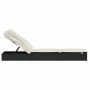 Folding sun lounger with black synthetic rattan canopy 213x63x97cm by , Loungers - Ref: Foro24-319638, Price: 161,55 €, Disco...