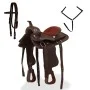Western saddle, headstall, and breast collar real leather 12" brown by , Frames - Ref: Foro24-91350, Price: 165,25 €, Discoun...