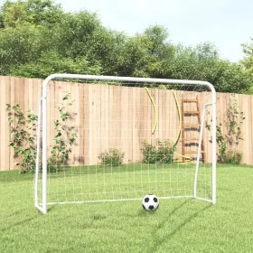 Fußballtor mit Stahlnetz und weißem Polyester 214x75x152 cm von , Fußballtore - Ref: Foro24-93734, Preis: 63,56 €, Rabatt: %