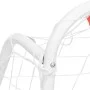 Football goal with white steel and polyester net 214x75x152 cm by , soccer goals - Ref: Foro24-93734, Price: 63,56 €, Discoun...
