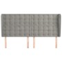 Cabecero con orejas de terciopelo gris claro 203x23x118/128 cm