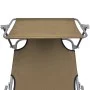 Klappbare Sonnenliege mit taupegrauer Aluminium-Markise von vidaXL, Liegen - Ref: Foro24-47773, Preis: 65,87 €, Rabatt: %