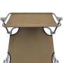 Tumbona plegable con toldo de aluminio gris taupe de vidaXL, Tumbonas - Ref: Foro24-47773, Precio: 67,76 €, Descuento: %