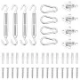 Set of 12 stainless steel sail shade accessories by , Accessories for awnings - Ref: Foro24-310245, Price: 29,91 €, Discount: %