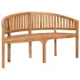 Banco tipo banana madera maciza de teca 151 cm de vidaXL, Bancos de jardín - Ref: Foro24-48021, Precio: 289,11 €, Descuento: %