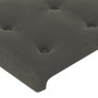 Cabecero con orejas de terciopelo gris oscuro 203x23x118/128 cm