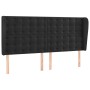 Cabecero con orejas de terciopelo negro 203x23x118/128 cm