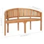 Banco tipo banana madera maciza de teca 151 cm de vidaXL, Bancos de jardín - Ref: Foro24-48021, Precio: 289,11 €, Descuento: %