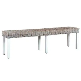 Bank aus Kubu-Rattan und massivem weißem Mangoholz, 160 cm von vidaXL, Ess- und Küchenbänke - Ref: Foro24-285792, Preis: 163,...