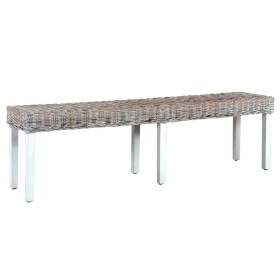 Bank aus Kubu-Rattan und massivem weißem Mangoholz, 160 cm von vidaXL, Ess- und Küchenbänke - Ref: Foro24-285792, Preis: 166,...