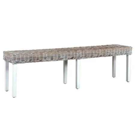 Bank aus Kubu-Rattan und massivem weißem Mangoholz, 160 cm von vidaXL, Ess- und Küchenbänke - Ref: Foro24-285792, Preis: 163,...