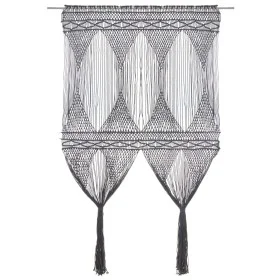 Anthracite gray cotton macramé curtain 140x240 cm by , Curtains and curtains - Ref: Foro24-323996, Price: 50,76 €, Discount: %
