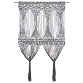 Anthrazitgrauer Vorhang aus Baumwolle Makramee 140x240 cm von , Vorhänge und Gardinen - Ref: Foro24-323996, Preis: 51,65 €, R...