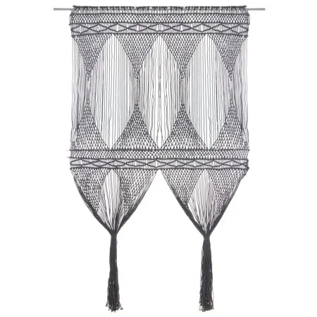 Anthracite gray cotton macramé curtain 140x240 cm by , Curtains and curtains - Ref: Foro24-323996, Price: 50,76 €, Discount: %