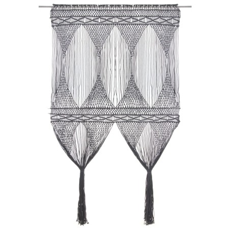 Anthrazitgrauer Vorhang aus Baumwolle Makramee 140x240 cm von , Vorhänge und Gardinen - Ref: Foro24-323996, Preis: 51,65 €, R...