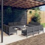 13 Stk. Gartenmöbel mit Kissen aus anthrazitfarbenem Zirbenholz von , Gartensets - Ref: Foro24-3096054, Preis: 970,82 €, Raba...