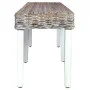 Bank aus Kubu-Rattan und massivem weißem Mangoholz, 160 cm von vidaXL, Ess- und Küchenbänke - Ref: Foro24-285792, Preis: 163,...