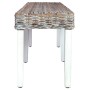 Kubu rattan and solid white mango wood bench 160 cm by vidaXL, Dining and kitchen benches - Ref: Foro24-285792, Price: 155,13...