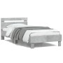 Betongraues Holzwerkstoffbett mit Kopfteil 100x200 cm von , Betten und Lattenroste - Ref: Foro24-838529, Preis: 91,08 €, Raba...