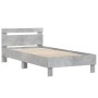 Betongraues Holzwerkstoffbett mit Kopfteil 100x200 cm von , Betten und Lattenroste - Ref: Foro24-838529, Preis: 91,08 €, Raba...