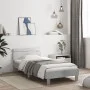 Concrete gray engineered wood bed with headboard 100x200 cm by , Beds and slatted bases - Ref: Foro24-838529, Price: 89,72 €,...