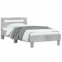 Betongraues Holzwerkstoffbett mit Kopfteil 100x200 cm von , Betten und Lattenroste - Ref: Foro24-838529, Preis: 91,08 €, Raba...