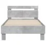 Concrete gray engineered wood bed with headboard 100x200 cm by , Beds and slatted bases - Ref: Foro24-838529, Price: 89,72 €,...