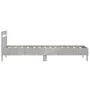 Concrete gray engineered wood bed with headboard 100x200 cm by , Beds and slatted bases - Ref: Foro24-838529, Price: 89,72 €,...