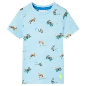 Light blue melange children's t-shirt size 116 by , Kids T-shirts - Ref: Foro24-11886, Price: 8,64 €, Discount: %