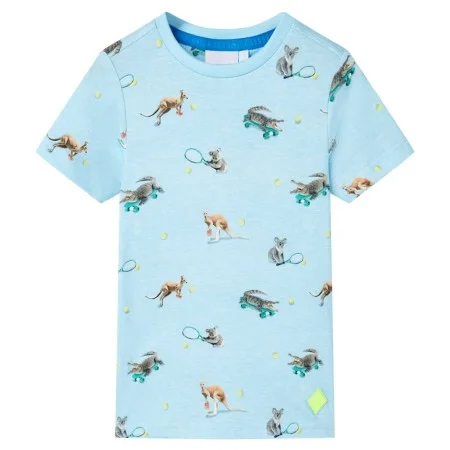 Camiseta infantil azul claro melange 116 de , Camisetas para niños - Ref: Foro24-11886, Precio: 8,64 €, Descuento: %