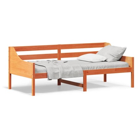 Sofá cama de madera maciza de pino marrón cera 90x200 cm de , Camas y somieres - Ref: Foro24-842833, Precio: 108,52 €, Descue...