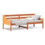 Sofá cama de madera maciza de pino marrón cera 90x200 cm de , Camas y somieres - Ref: Foro24-842833, Precio: 108,52 €, Descue...