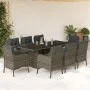 9-teiliges Garten-Esszimmerset und Kissen synthetisches Rattangrau von , Gartensets - Ref: Foro24-3211885, Preis: 1,00 €, Rab...