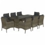 Garden dining set 9 pieces and gray synthetic rattan cushions by , Garden sets - Ref: Foro24-3211885, Price: 1,00 €, Discount: %