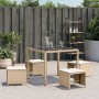 Garden stools with cushions 4 pcs PE rattan beige 41x41x36cm by , Outdoor ottomans - Ref: Foro24-365045, Price: 94,94 €, Disc...