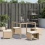 Garden stools with cushions 4 pcs PE rattan beige 41x41x36cm by , Outdoor ottomans - Ref: Foro24-365045, Price: 93,39 €, Disc...