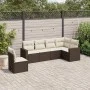 Set of 6 garden sofas and brown synthetic rattan cushions by , Garden sets - Ref: Foro24-3219023, Price: 405,81 €, Discount: %