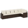 Set of 6 garden sofas and brown synthetic rattan cushions by , Garden sets - Ref: Foro24-3218983, Price: 412,32 €, Discount: %