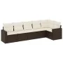 Set of 6 garden sofas and brown synthetic rattan cushions by , Garden sets - Ref: Foro24-3218983, Price: 405,81 €, Discount: %