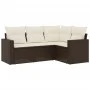 Garden sofa set 4 pieces with brown synthetic rattan cushions by , Modular outdoor sofas - Ref: Foro24-3251250, Price: 306,71...