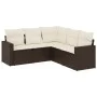 5-piece garden dining set with brown synthetic rattan cushions by , Modular outdoor sofas - Ref: Foro24-3251290, Price: 366,3...